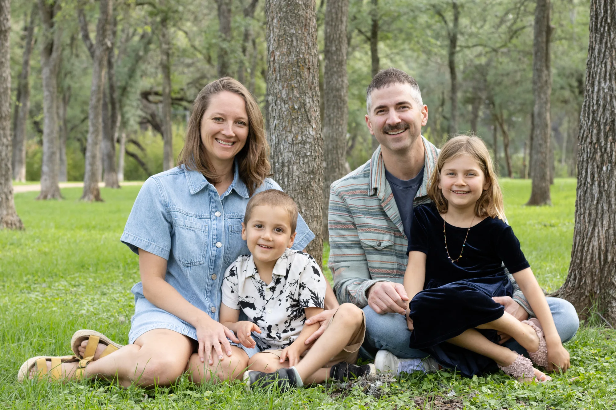 The Harris family together outdoors