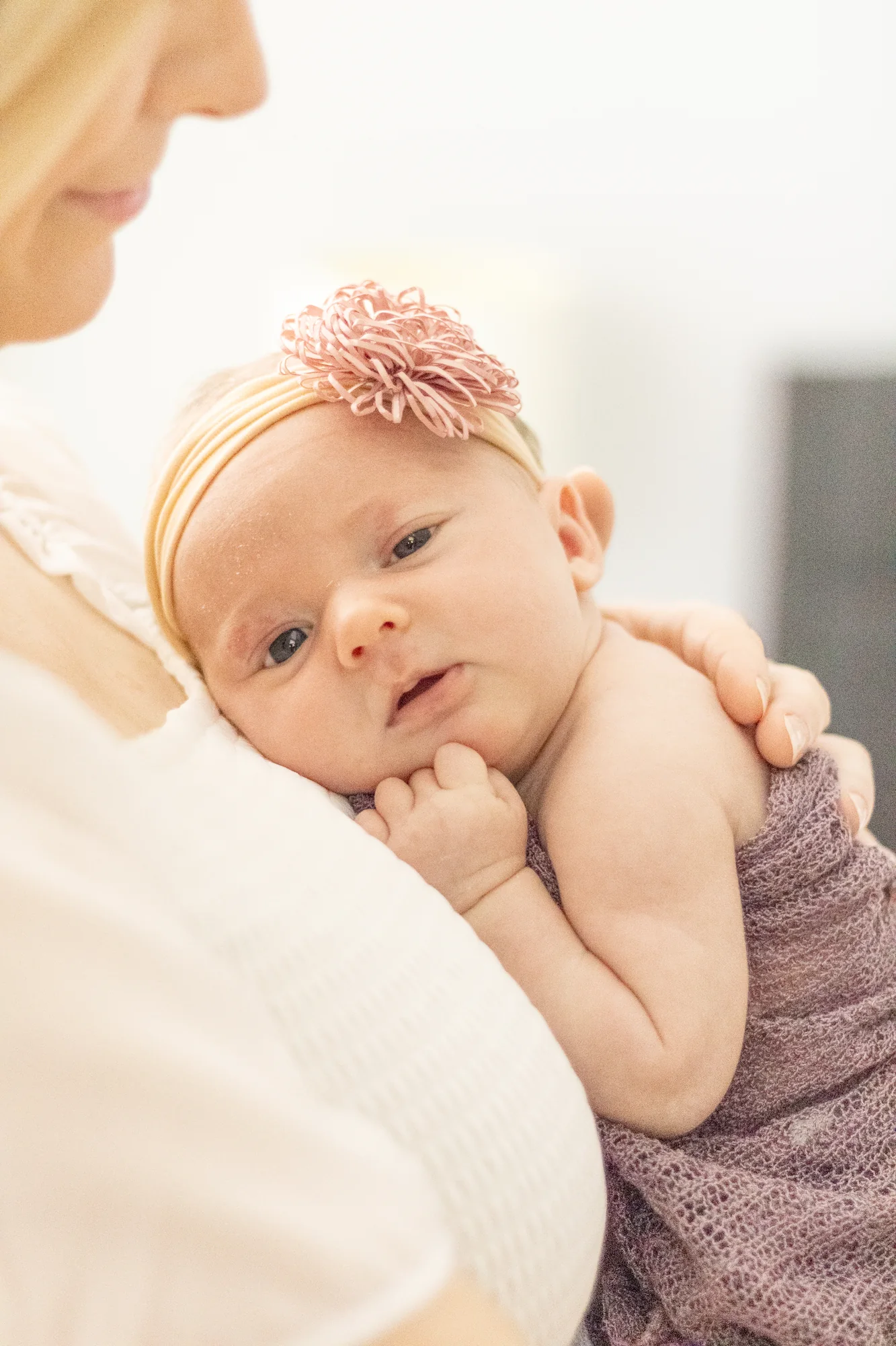 A tender moment with a newborn baby