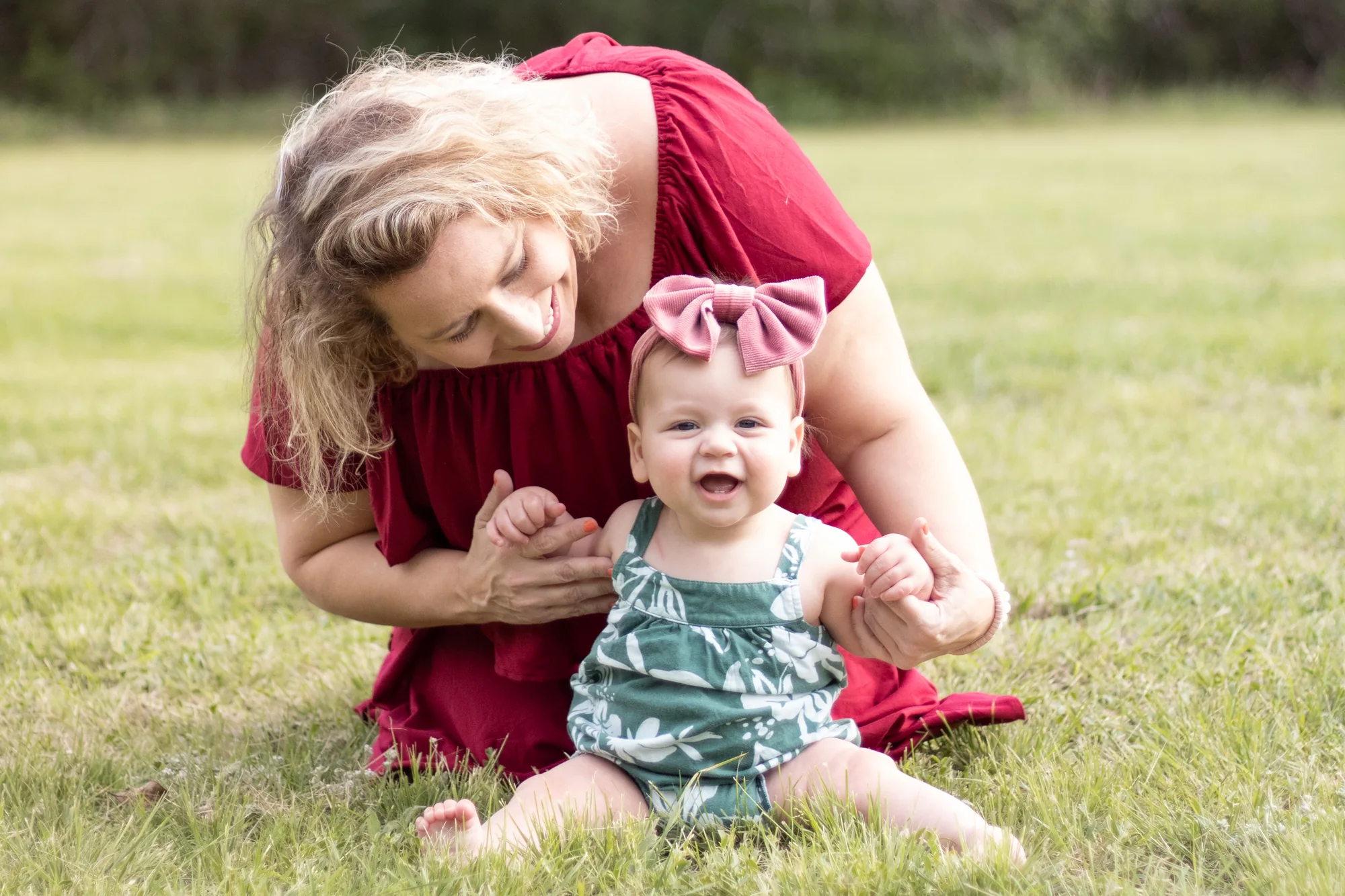 A mother and daughter sharing a joyful moment